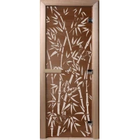 Дверь Doorwood Бамбук и бабочки Бронза прозрачная